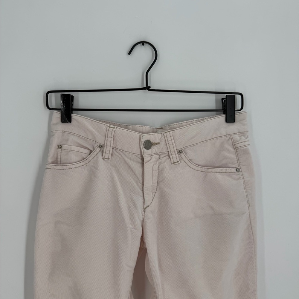 Isabel Marant Etoile Pink Low Waist Corduroy Straight Slim Leg Cropped Pants